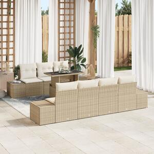 Kerti Kanapé Szett párnával 8 pcs Beige és krém
