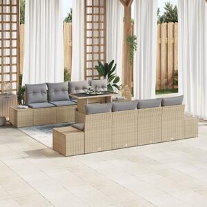Kerti Kanapé Szett párnával 9 pcs Beige és Világosszürke