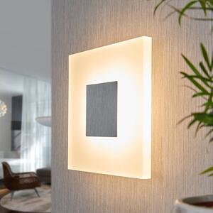 Lucande LED fali lámpa Berlind, 26 cm, fehér, üveg, fém, Fehér / opál, Nappali / Étkező, Műanyag, Modern