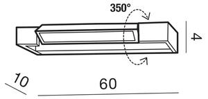 LED fali lámpa Dali 60 3000K fekete