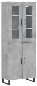 Modern Magas Szekrény - Beton Szürke - 180 cm