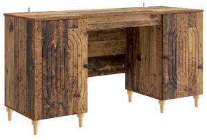 Asztal polcokkal ajtóval Antik Fa 142,5 x 50 x 75 cm Szerelt Fa