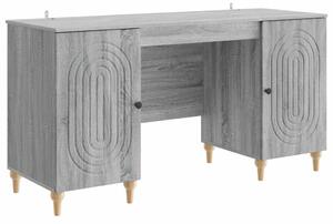 Asztal polcokkal Szürke Sonoma 142,5 x 50 x 75 cm Szerelt Fa