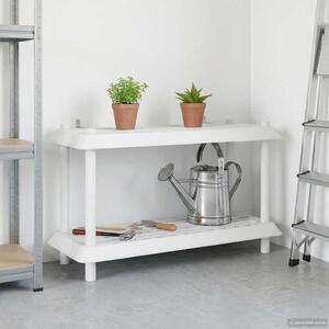 Polc egység 2 szint 100 x 40 x 55,5 cm PP Fehér