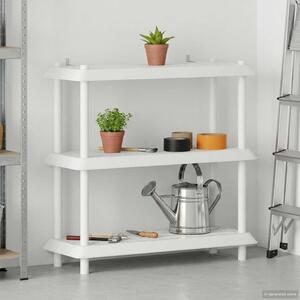 Polc egység 3 szint 100 x 40 x 96 cm PP Fehér