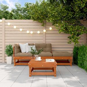 VidaXL Kerti lounge szett 4 pcs Viaszbarna Tömör Fenyőfa