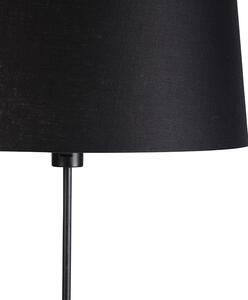 Állólámpa fekete, fekete vászon árnyalattal állítható 45cm - Parte