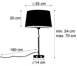 Asztali lámpa acél árnyalatfehér, 35 cm állítható - Parte