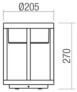 MAX kültéri LED állólámpa – alacsony bollard, 27 cm