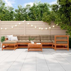VidaXL Kerti lounge szett 8 pcs Viaszbarna Tömör Fenyőfa