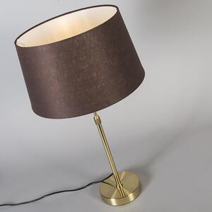 Asztali lámpa arany / sárgaréz, barna árnyalattal, 35 cm állítható - Parte