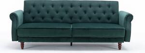 Design ágyazható kanapé Talise 220 cm zöld bársony