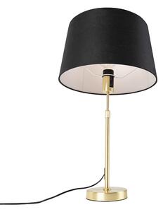 Asztali lámpa arany / sárgaréz, fekete vászon árnyalattal 35 cm - Parte