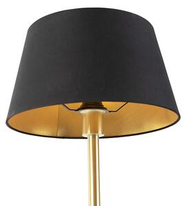 Klasszikus asztali lámpa sárgaréz, fekete árnyalattal 32 cm - Simplo
