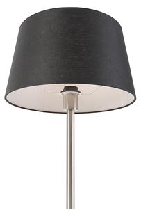 Modern asztali lámpa acél, fekete árnyalattal, 35 cm - Simplo