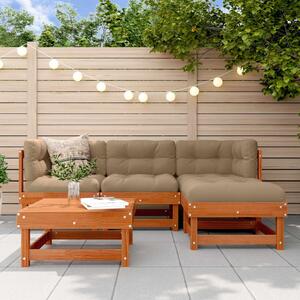 VidaXL Kerti lounge szett 15 pcs Viaszbarna Tömör Fenyőfa