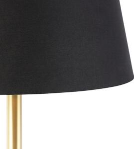 Klasszikus asztali lámpa sárgaréz, fekete árnyalattal 32 cm - Simplo