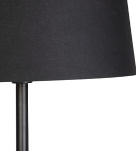 Modern állólámpa fekete, fekete árnyalattal, 45 cm - Simplo