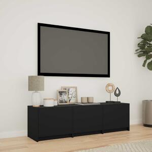 LED-es tévéállvány LED-del Fekete 140 x 34 x 40 cm Mérnöki fa