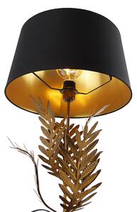 Arany asztali lámpa, 40 cm-es fekete pamut árnyalattal - Botanica
