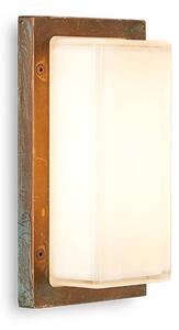Moretti Luce Kültéri fali lámpa Ice Cubic 3410, antik sárgaréz, dimmelhető, Bronz / antik sárgaréz, Sárgaréz