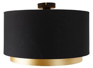 Modern mennyezeti lámpa fekete, arany 47 cm-es duo árnyalattal - Combi