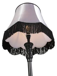 Fekete állólámpa, nagyi árnyalatú, szürke színnel - Classico