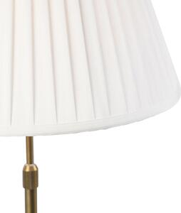 Bronz asztali lámpa redőzött fehér árnyalattal, 35 cm - Parte