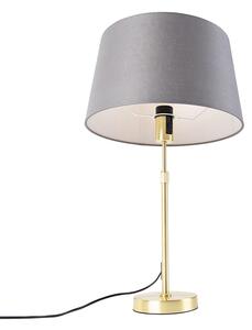 Asztali lámpa arany / sárgaréz, vászon árnyalatú szürke 35 cm - Parte