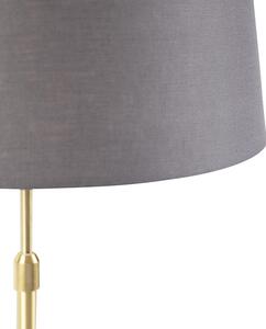 Asztali lámpa arany / sárgaréz, vászon árnyalatú szürke 35 cm - Parte