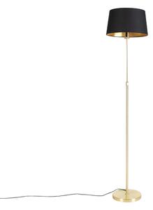 Állólámpa arany / sárgaréz, fekete árnyalattal állítható 35 cm - Parte