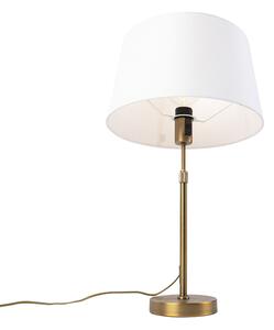 Bronz asztali lámpa fehérnemű árnyalatú fehér 35cm - Parte