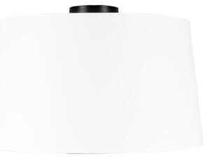 Mennyezeti lámpa matt fekete, fehér árnyalattal 45 cm - Combi