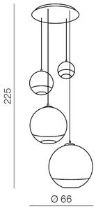 Ipari csillár Silver Ball 4 – Szürke