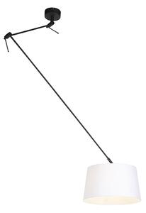 Fehér függesztett lámpa fehérneművel 35 cm - Blitz I fekete