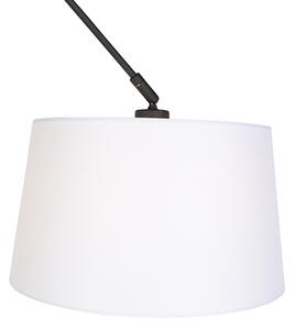 Fehér függesztett lámpa fehérneművel 35 cm - Blitz I fekete