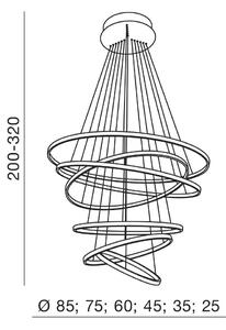 Luxus csillár Wheel 6 Long Dimm arany