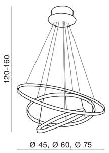 Luxus csillár Wheel 3 Dimm króm – Szürke