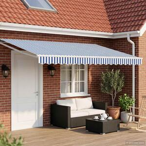 VidaXL Behúzható napellenző Kék és Fehér 4 x 2 m