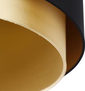Szövetből készült lámpaernyő fekete 40/47/26, arany belsővel