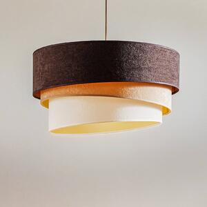 Duolla Lógó világítás Devon, barna/bézs/ecru/arany Ø45cm, dimmelhető, Barna / rozsda, Nappali / Étkező, Textil / szövet / selyem, Modern