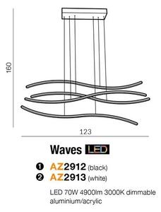 Design csillár Waves szabályozható arany