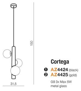 Cortega ipari csillár fekete