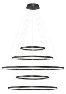 Modern csillár Halo 150+120+100+80+60 CCT fekete távirányítóval – Moderný
