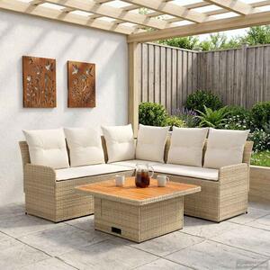 VidaXL Bútor szettek párnával 4 pcs Beige és krém PE Rattan