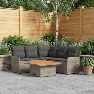 VidaXL Bútor szettek párnával 4 pcs Szürke és sötétszürke PE Rattan