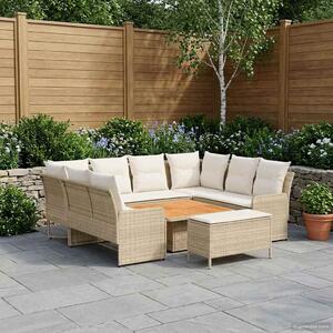 VidaXL Bútor szettek párnával 7 pcs Beige és krém PE Rattan