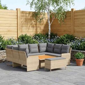 VidaXL Bútor szettek párnával 7 pcs Beige és Világosszürke PE Rattan