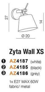 Design fali lámpa Zyta Xs fekete (AZ4185)
