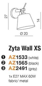 Design fali lámpa Zyta Xs fekete